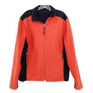 Eddie Bauer Orange Windcutter Fleece Jacket Sz M